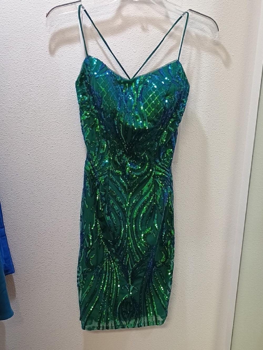 PromGirl Emerald & Teal Sequin Mini Dress